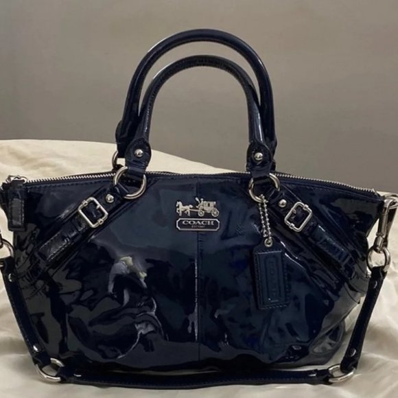 COACH MADISON PATENT SOPHIA SATCHEL - Picture 1 of 9